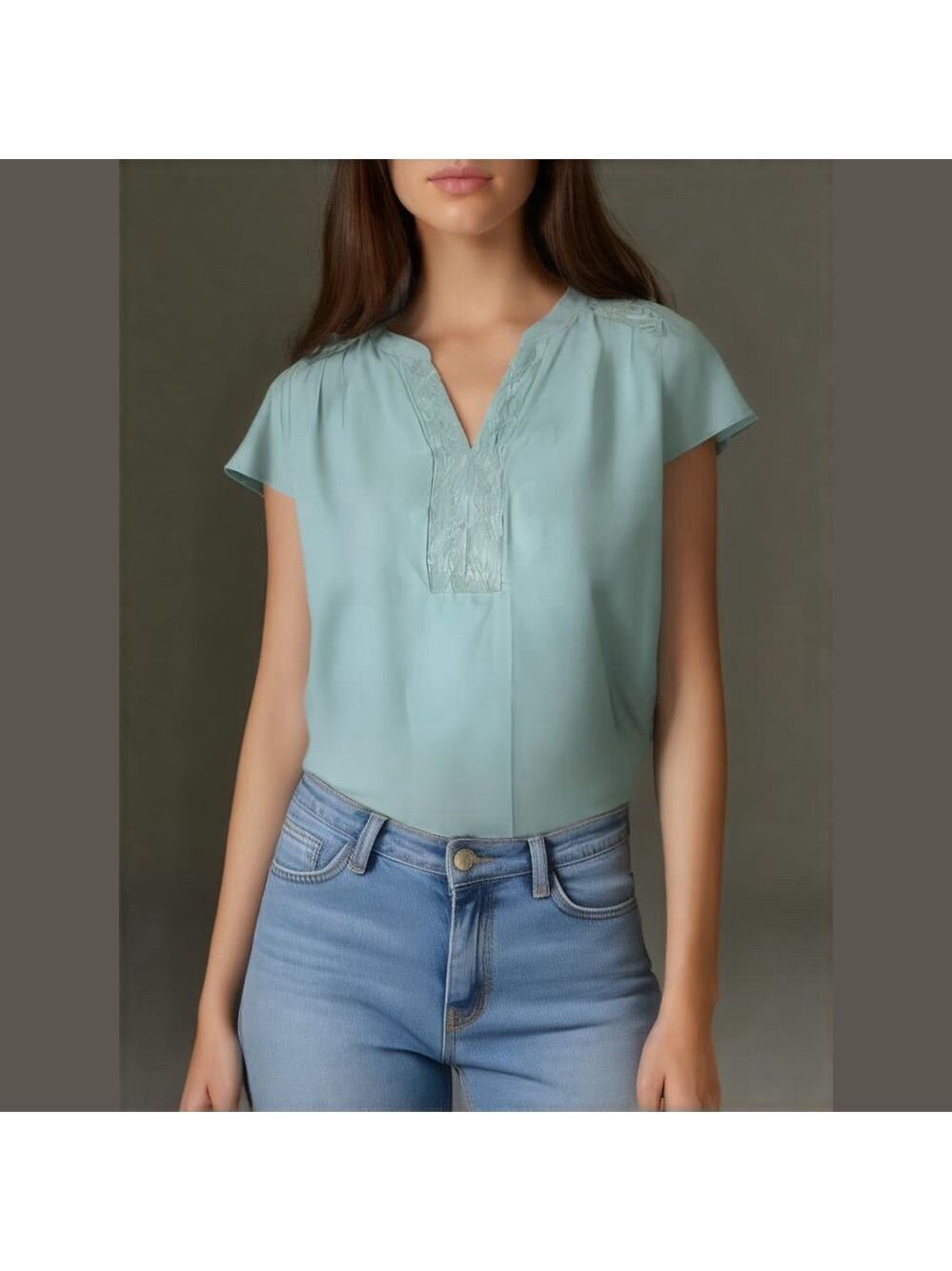 Women's Collective Concepts Blouse, Size S, Light Green
